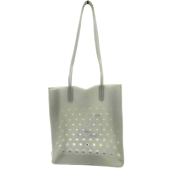 Eddie Borgo Neiman Marcus Gray Perforated Jelly Tote Bag EUC - Picture 3 of 11